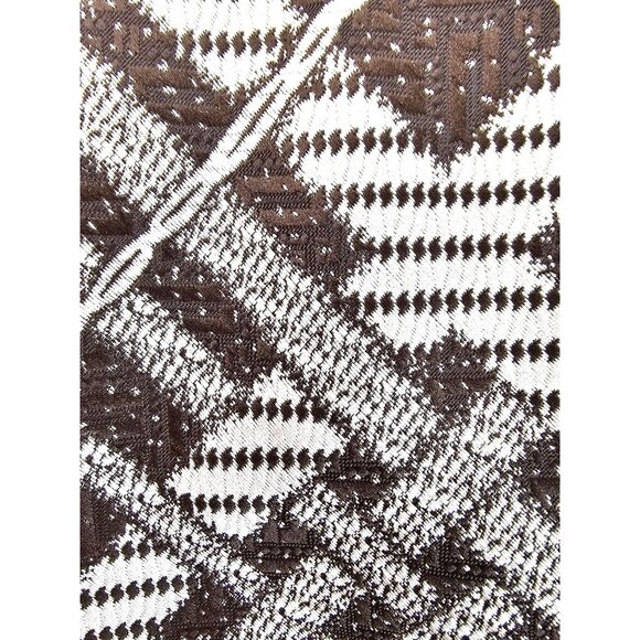 Brown & White Plaid Patterned Tie With Yellow Accent By Liebert - Picture 5 of 9